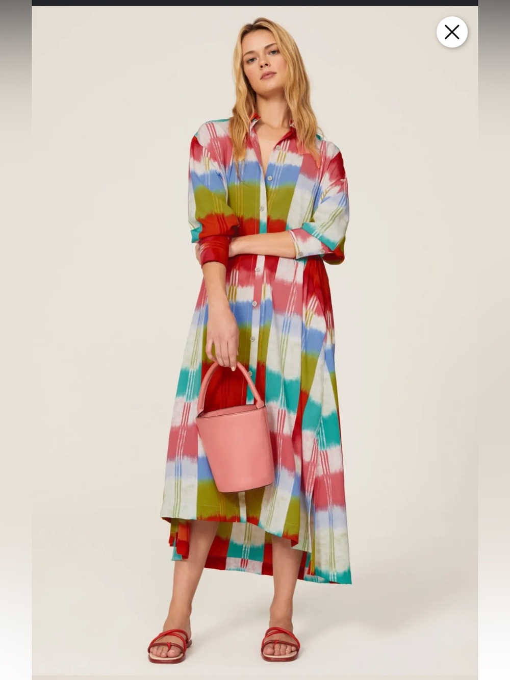 Natori Caftan Dress Colorful Designer Resort Wear Oversized Pockets Womans S